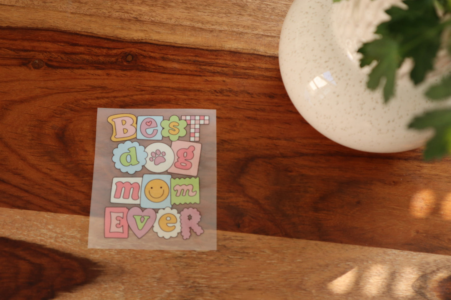 T-shirt blanc « Best dog mom ever »